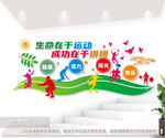 体育锻炼健身运动文化墙