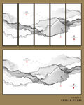 禅意云丝山水画