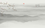 中式玉兰工笔花鸟画电视背景墙