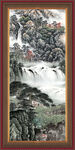竖幅山水画 