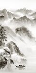 高端 山水玄关墙画 TIF分层