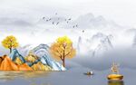 简约山水背景墙