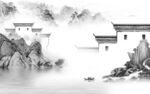 高清 高档灰山水画 tIF分层