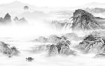 电视 客厅灰山水画 tIF分层