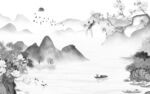 高档 客厅灰山水画 tIF分层