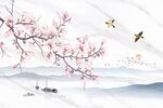 新中式花鸟背景墙