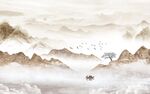 爆款 中式背景山水 TIf分层