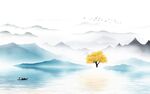 高清 新中式画山水 TiF分层