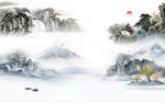 最新 极简中式山水 tif分层