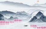 客厅 背景画山水图 tIf分层
