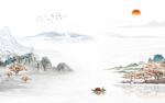 人气 背景画山水图 tIf分层