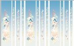 汉服蓝色渐变祥云红花鹿