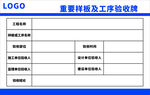 重要样板及工序验收牌工程验收牌