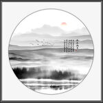 新中式水墨山水画