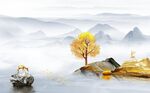 简约山水背景墙