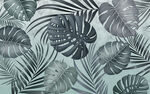 美式热带植物叶子背景墙壁画