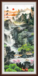 高山流水国画风景山水画玄关画