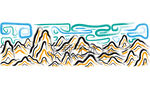传统山水手绘插画
