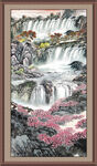 竖式山水画 