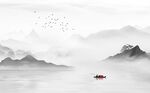 新中式山水背景墙