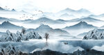 新中式水墨山水画
