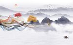 爆款 中式客厅山水 TIF分层