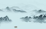 意境 中式客厅山水 TIF分层