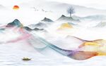 人气 高档极简山水 Tif分层
