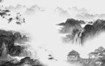 客厅 意境灰色山水 TIf分层