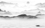 电视 高雅灰色山水 tIf分层