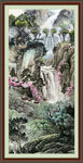 竖幅山水画 
