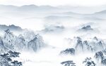 新中式山水背景墙