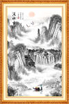 国画水墨画山水画