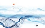大气 山水背景墙画 TIf分层