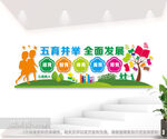五育并举全面发展校园文化墙图片