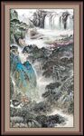 竖幅山水画 