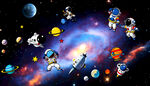 卡通星空宇航员