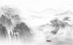高山流水山水画