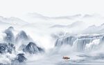 新中式高山流水背景墙