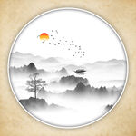 新中式山水画 