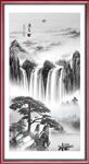 竖幅水墨画