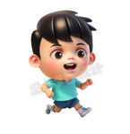 奔跑的小男孩立体升级版