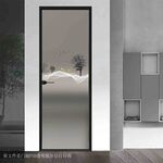 高清分层透明底平开门打印图