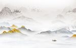 现代 高档客厅山水 tif分层