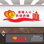 供热供暖公司标语文化墙展板