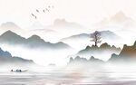 高雅 中式山水背景 TIf分层