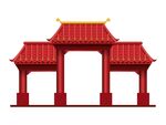 中式建筑牌坊门楼