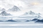 新中式山水背景墙