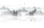 新中式山水装饰画背景墙
