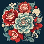 中国风矢量花卉图案